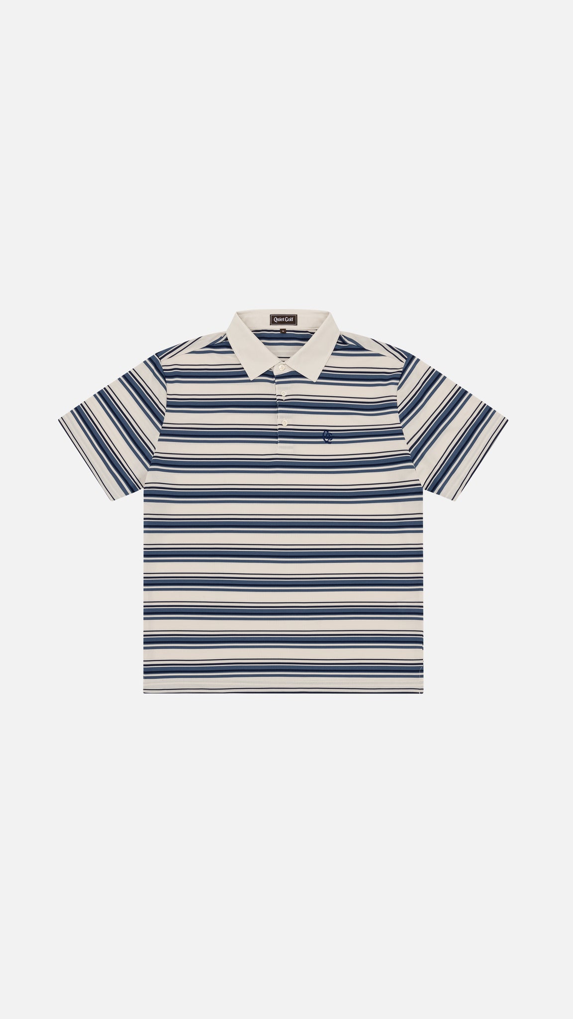 Monogram Striped Polo Navy