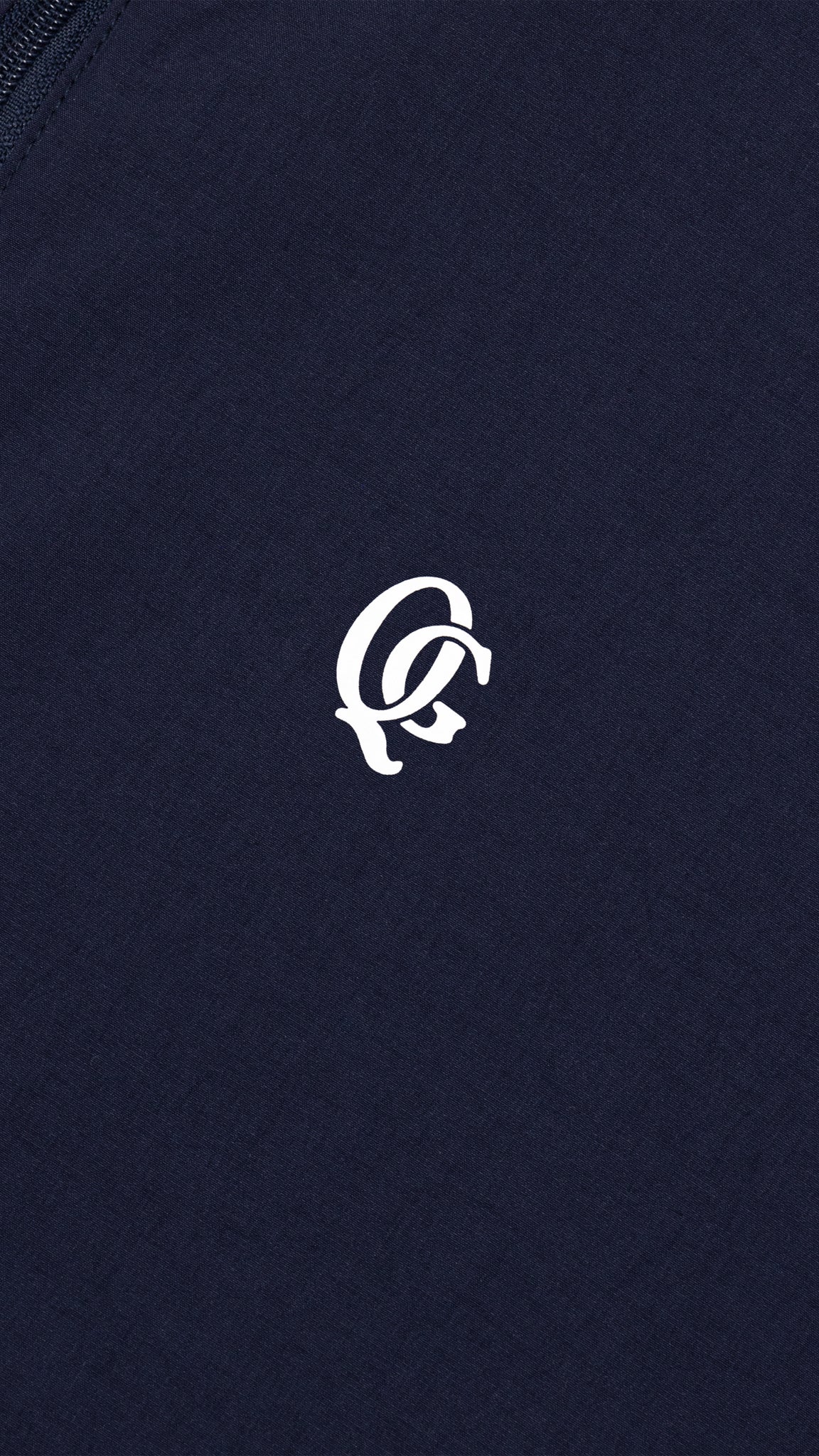 Monogram Quarter Zip Performance Long Sleeve Navy