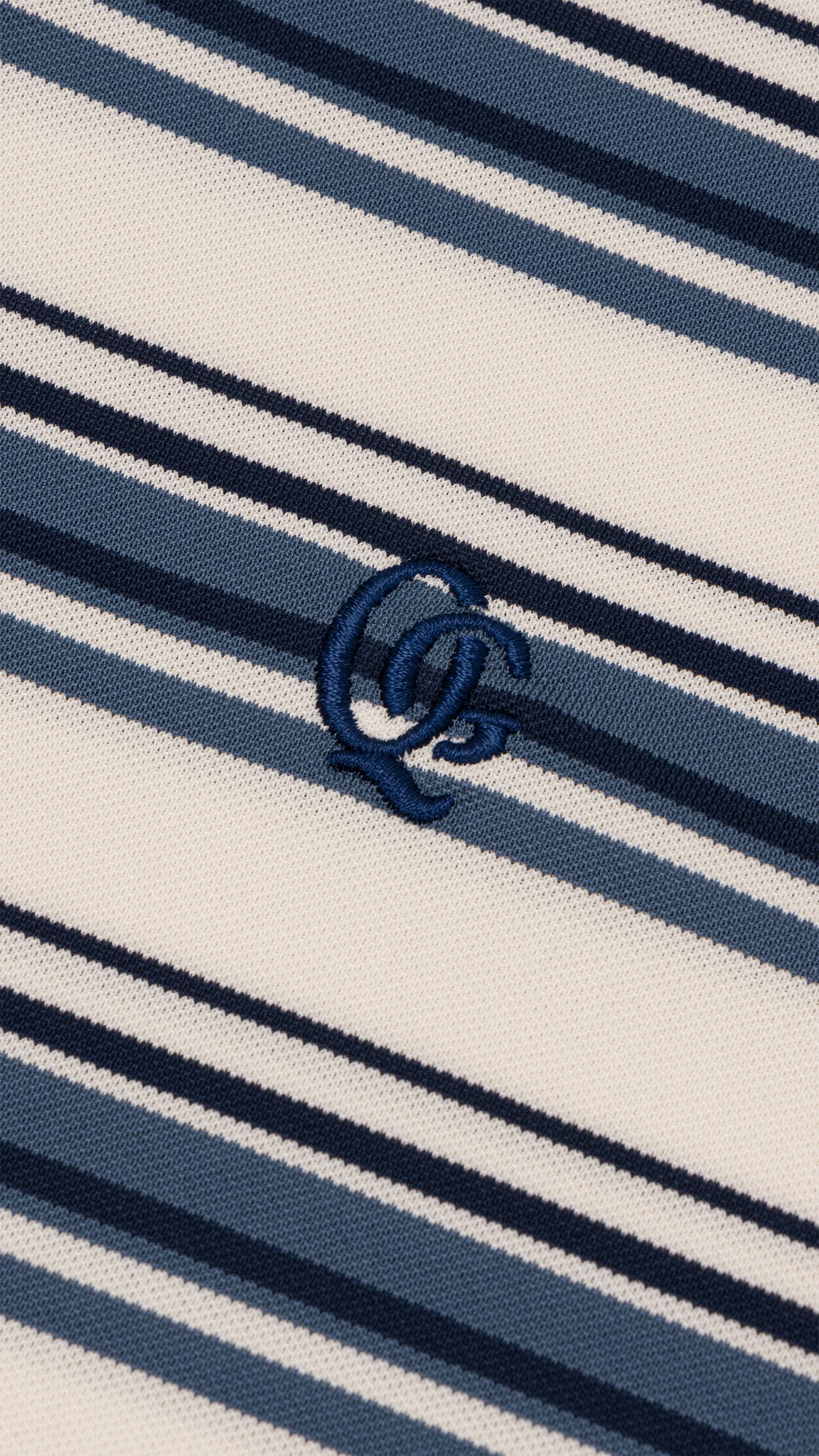 Monogram Striped Polo Navy