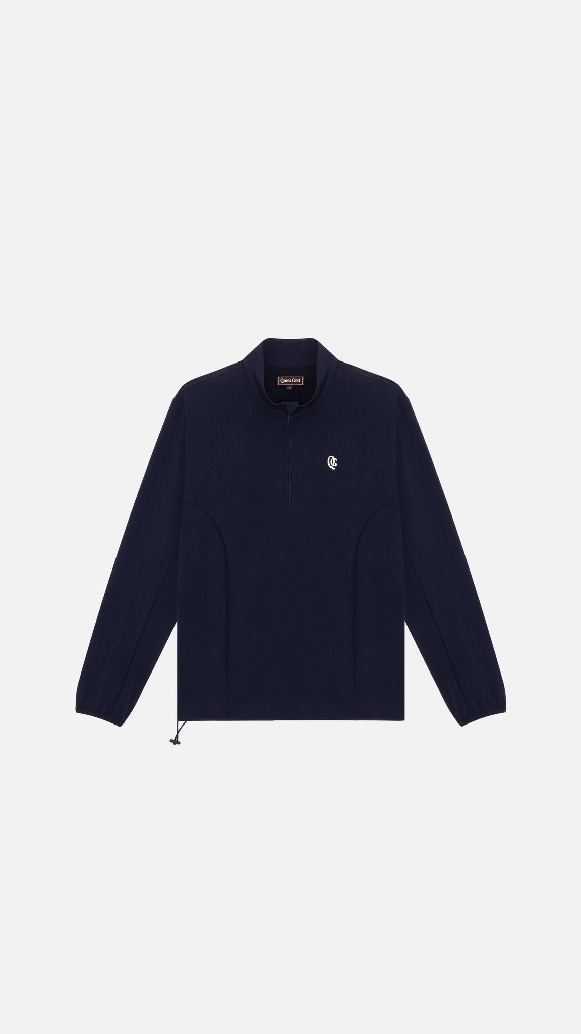 Monogram Quarter Zip Performance Long Sleeve Navy