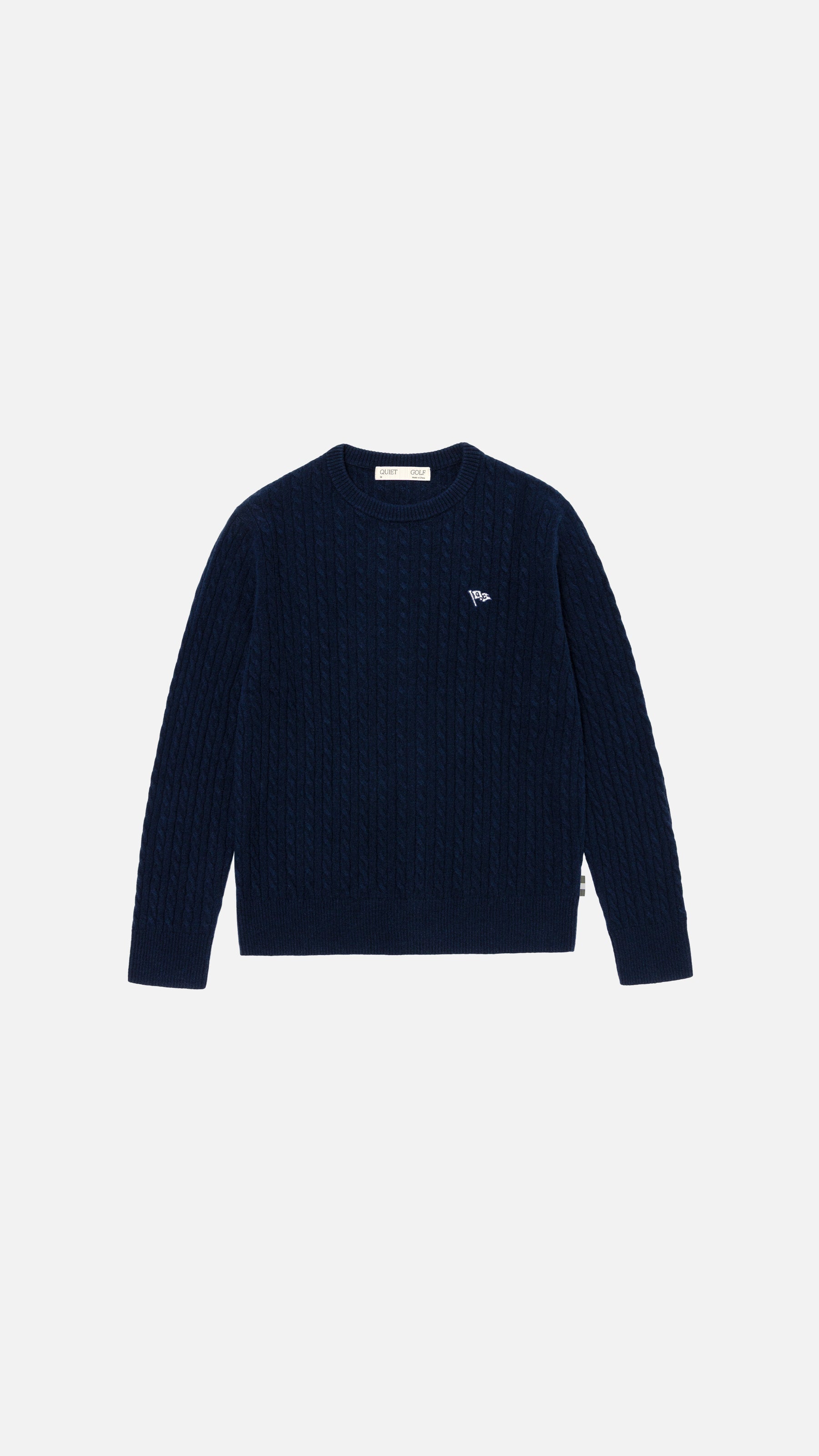 Montecito Cashmere Cable Knit Sweater Navy