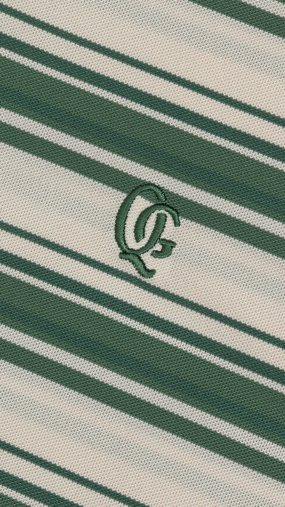 Monogram Striped Polo Olive