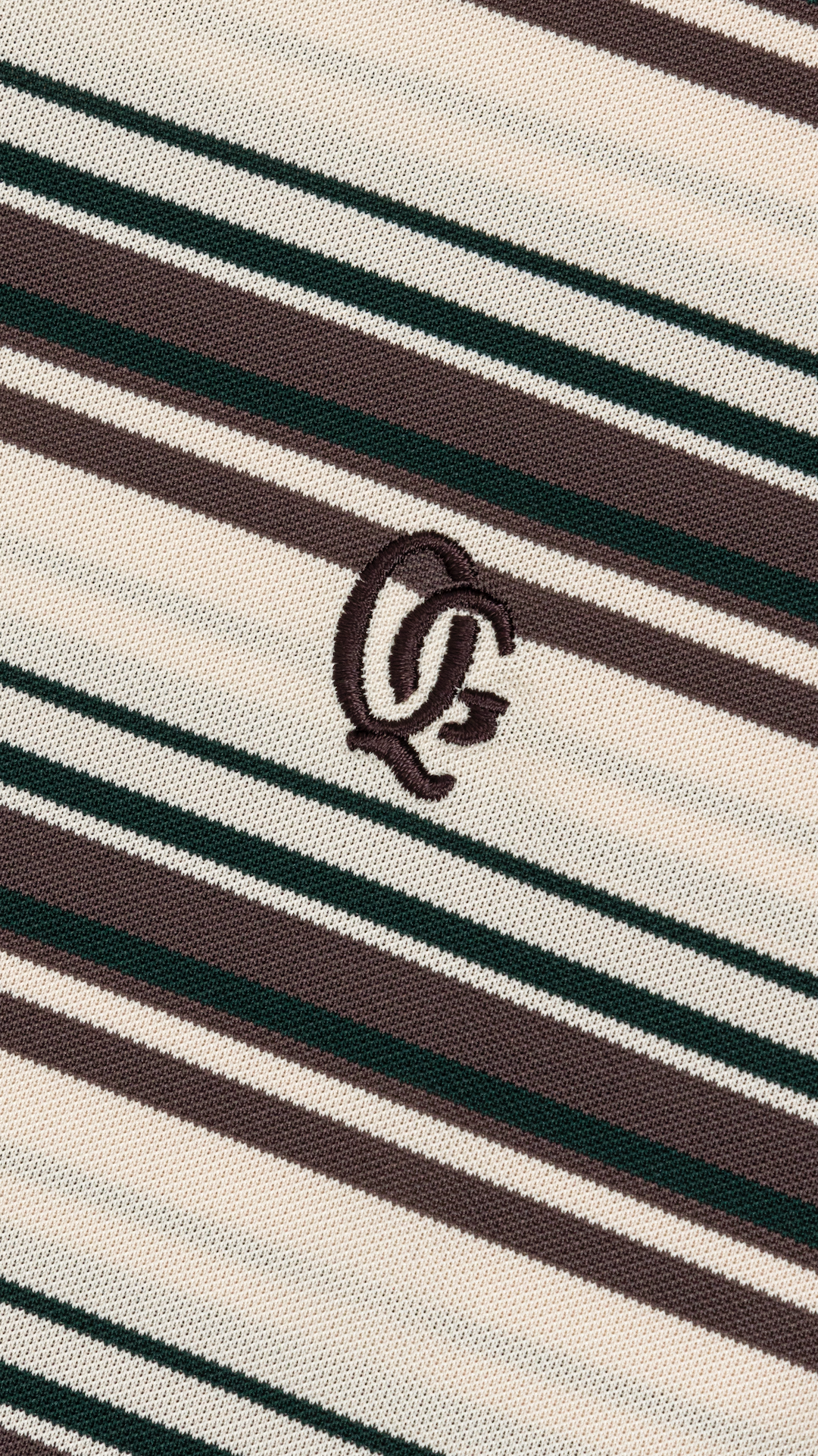 Monogram Striped Polo Brown