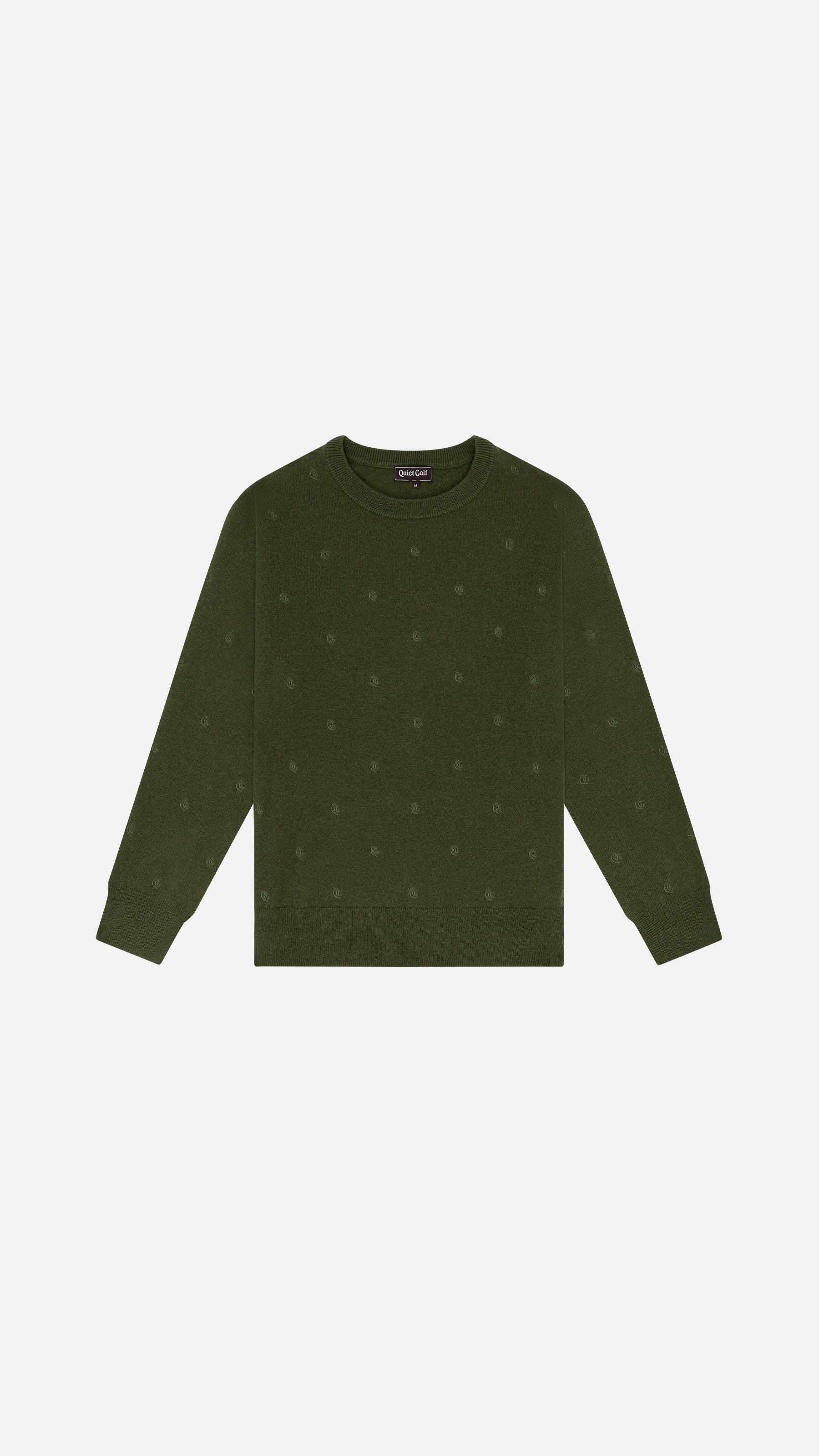 Monogram Cashmere Sweater Olive