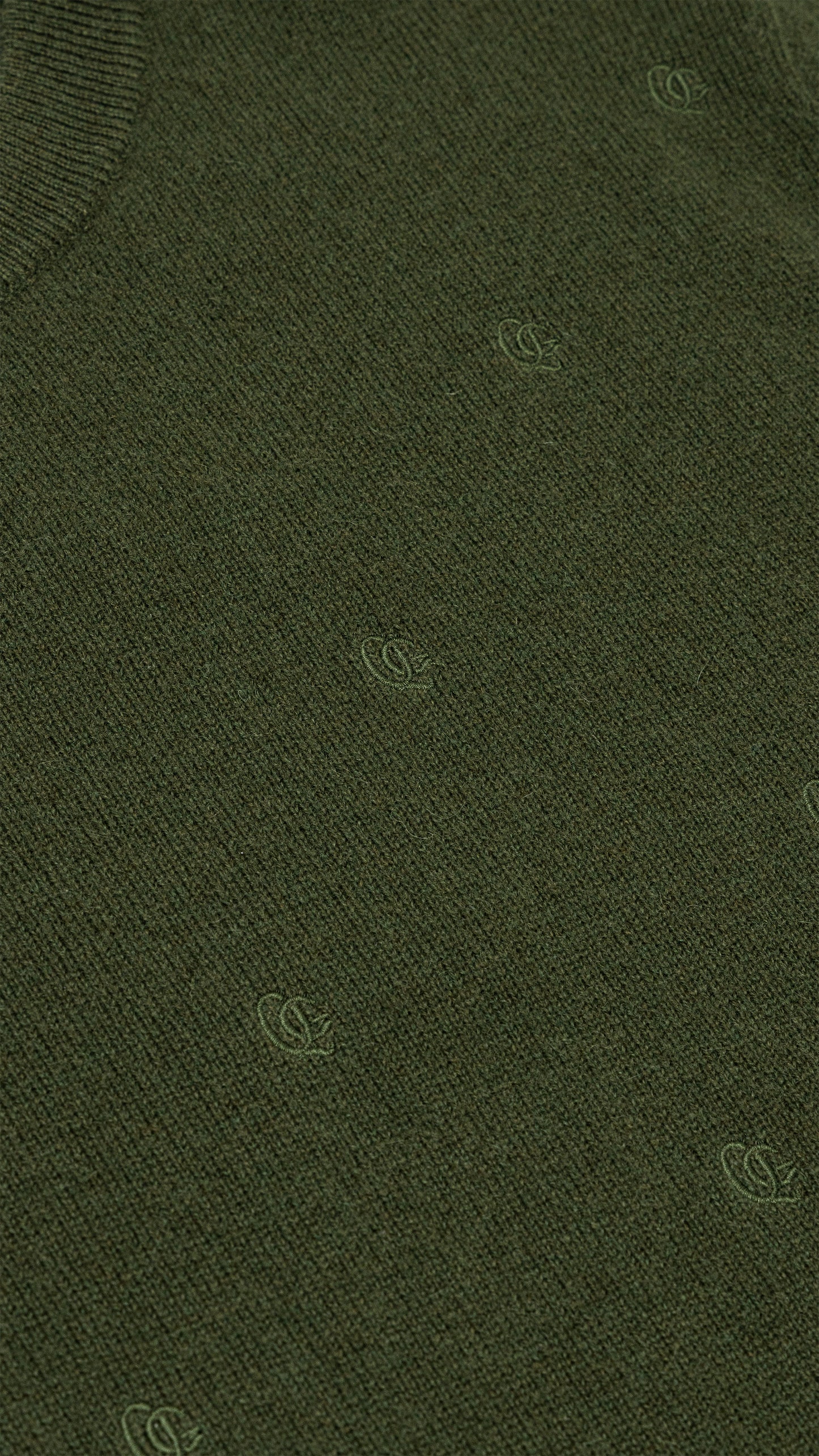 Monogram Cashmere Sweater Olive