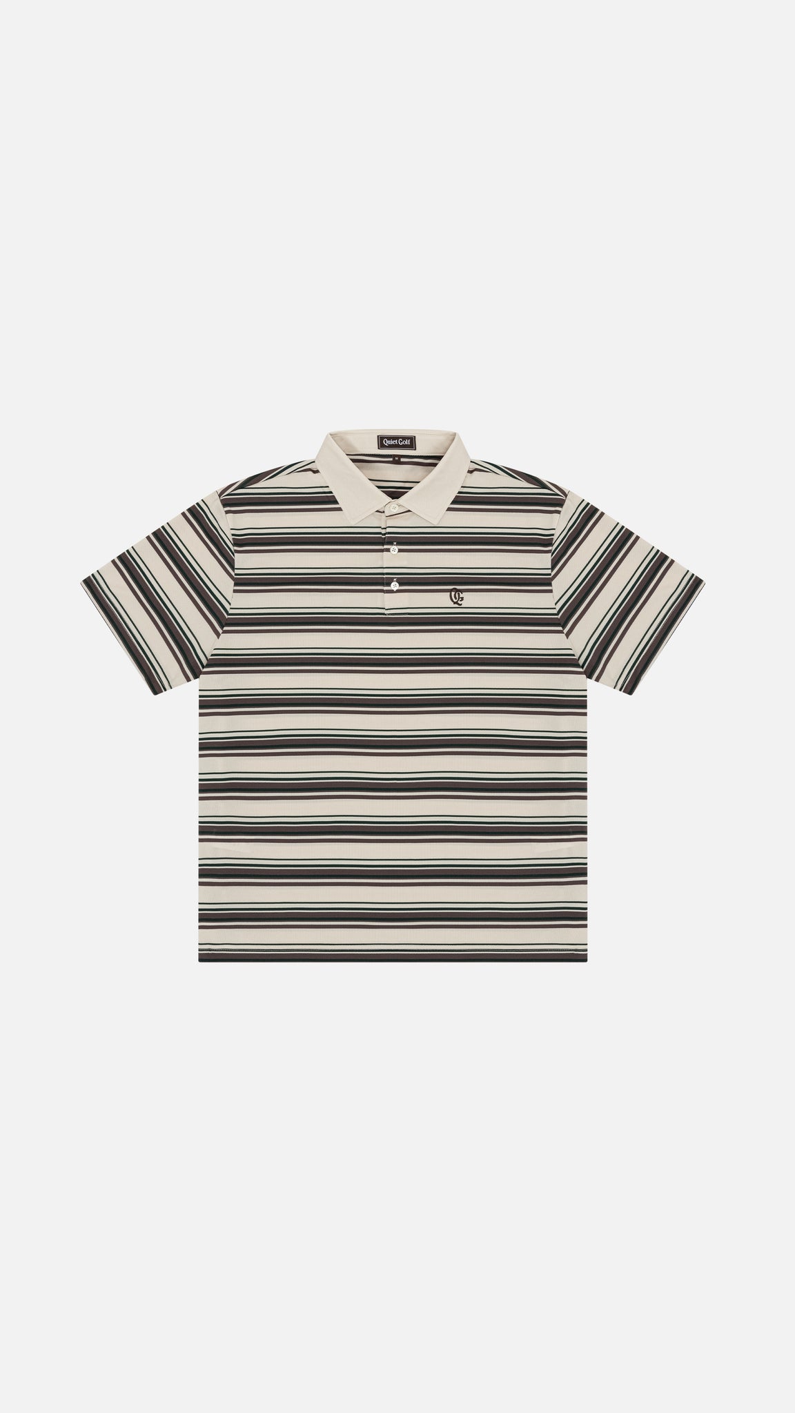 Monogram Striped Polo Brown