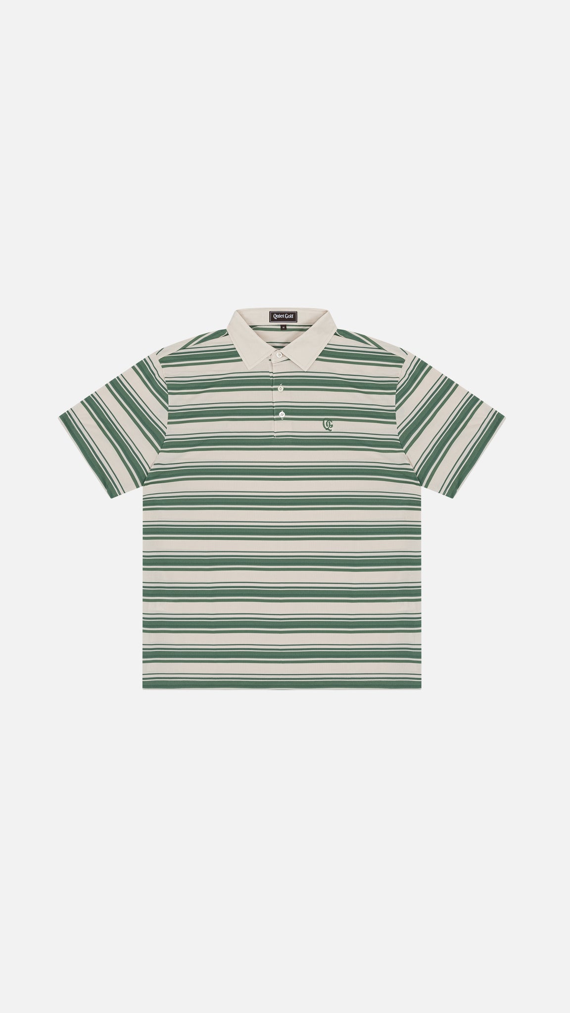 Monogram Striped Polo Olive