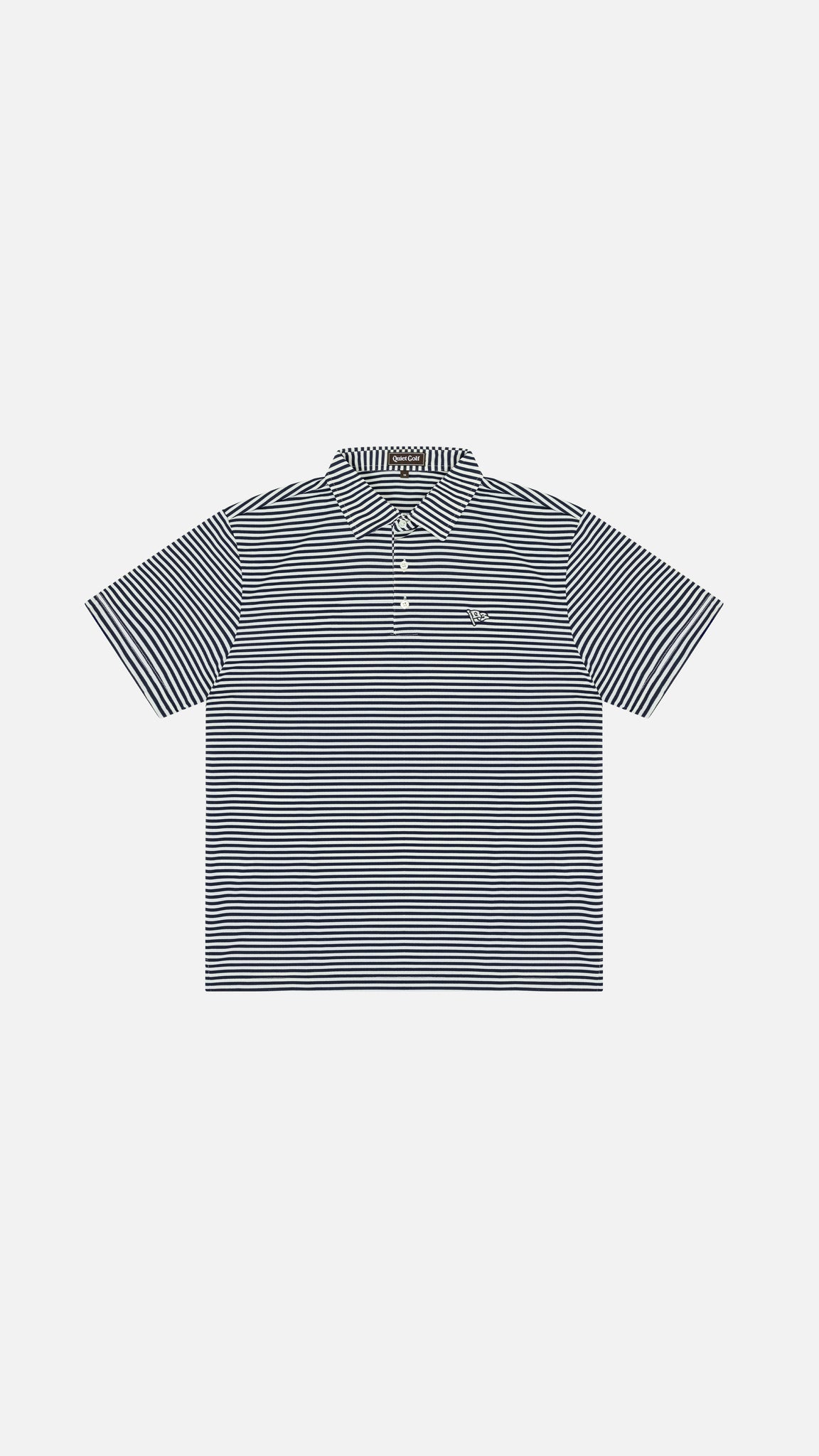 Pennant Striped Polo Navy