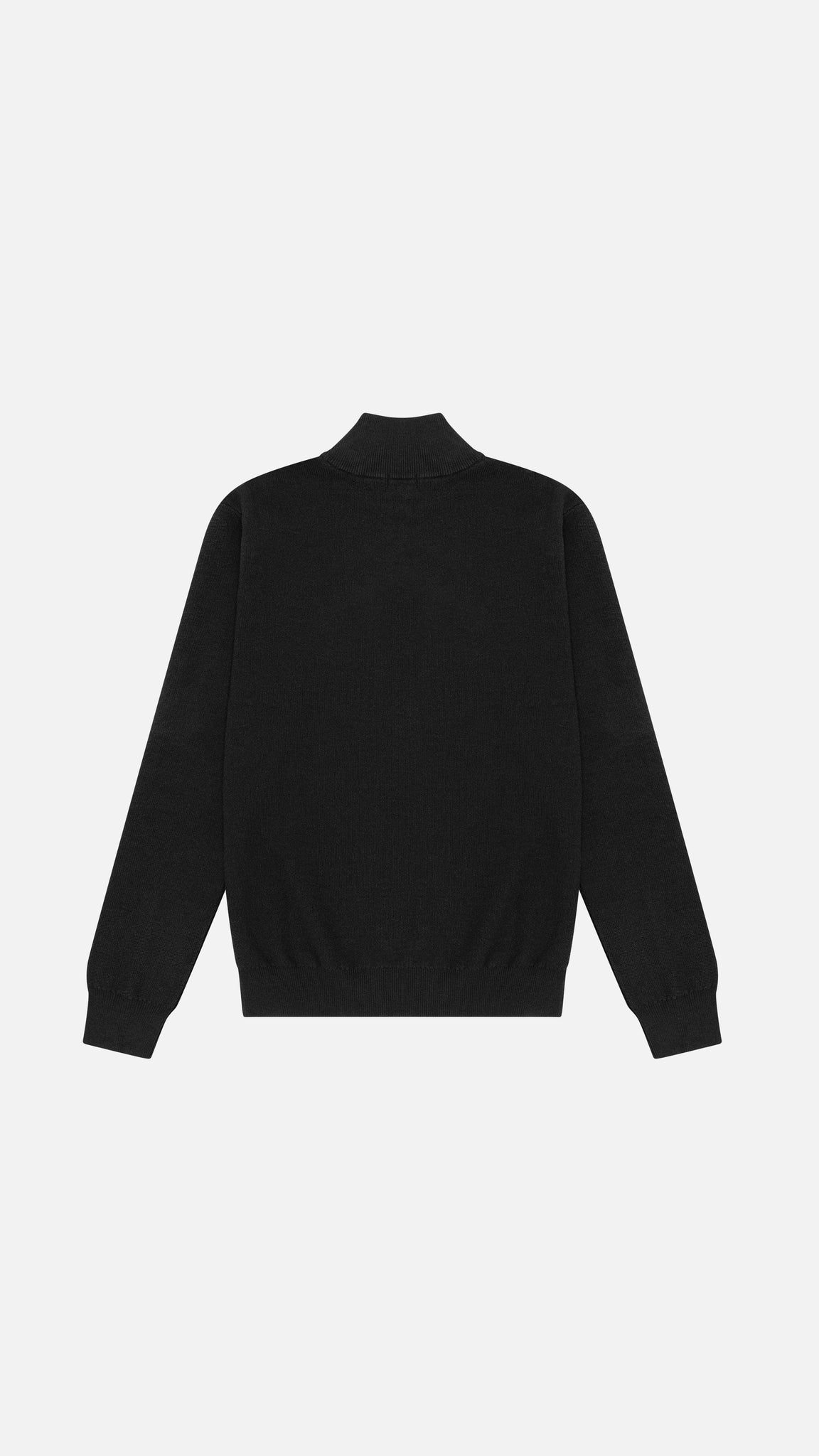 QG Owl Mesh Knit Quarter Zip Black