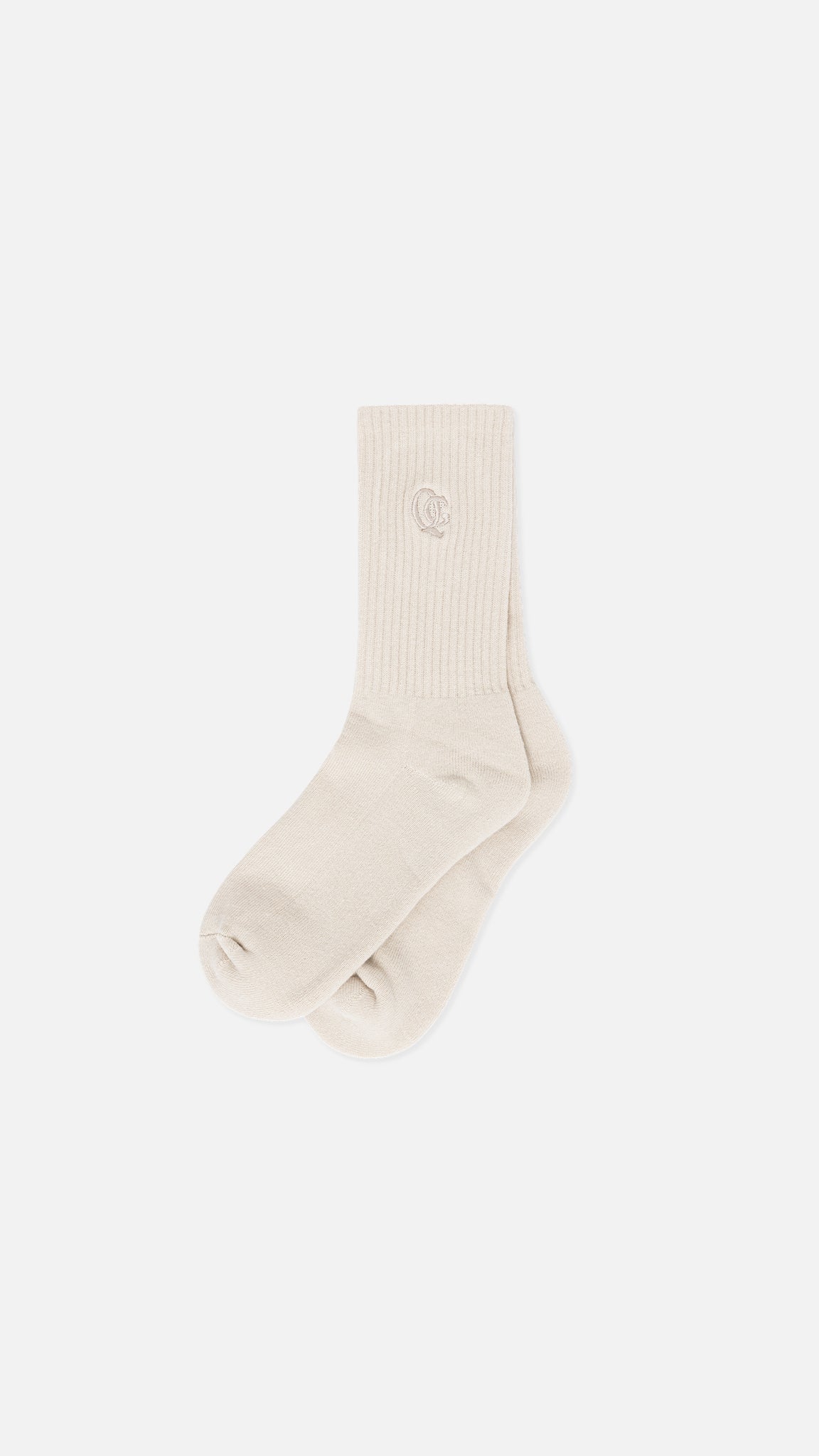 Monogram Tonal Crew Socks Beige