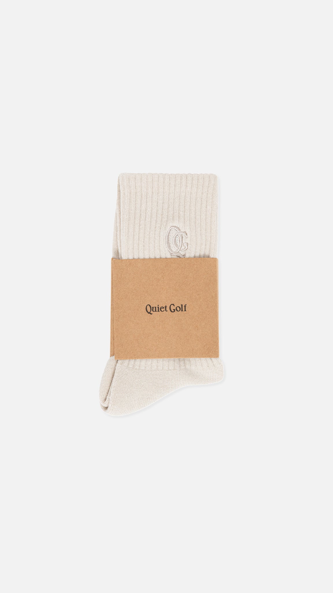 Monogram Tonal Crew Socks Beige