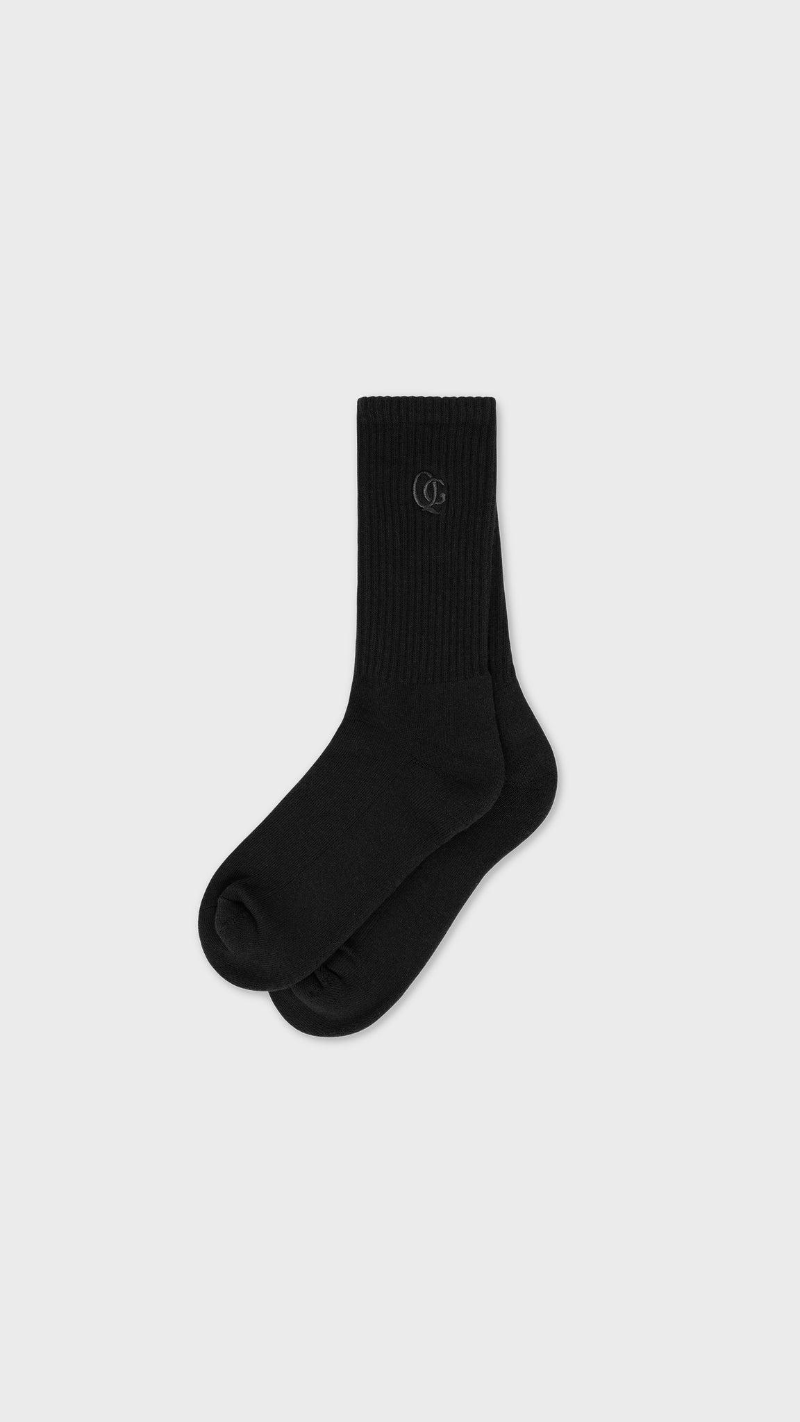 Monogram Tonal Crew Socks Black