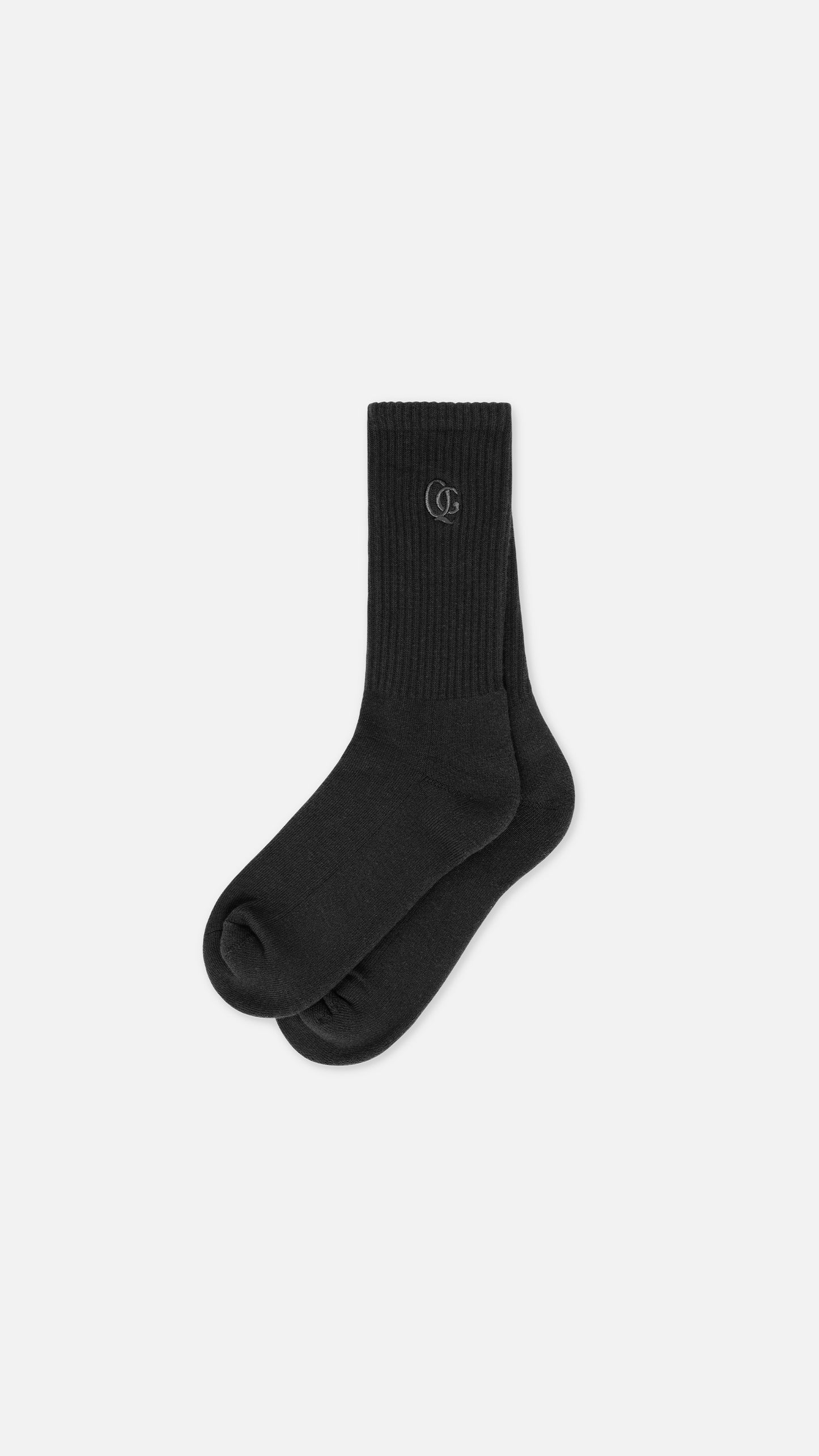 Monogram Tonal Crew Socks Black