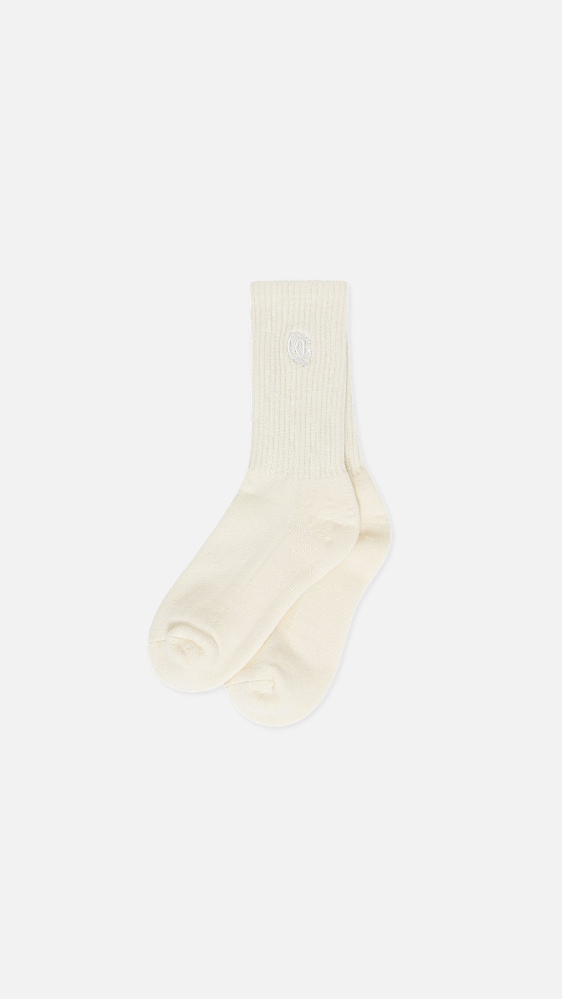 Monogram Tonal Crew Socks Off White