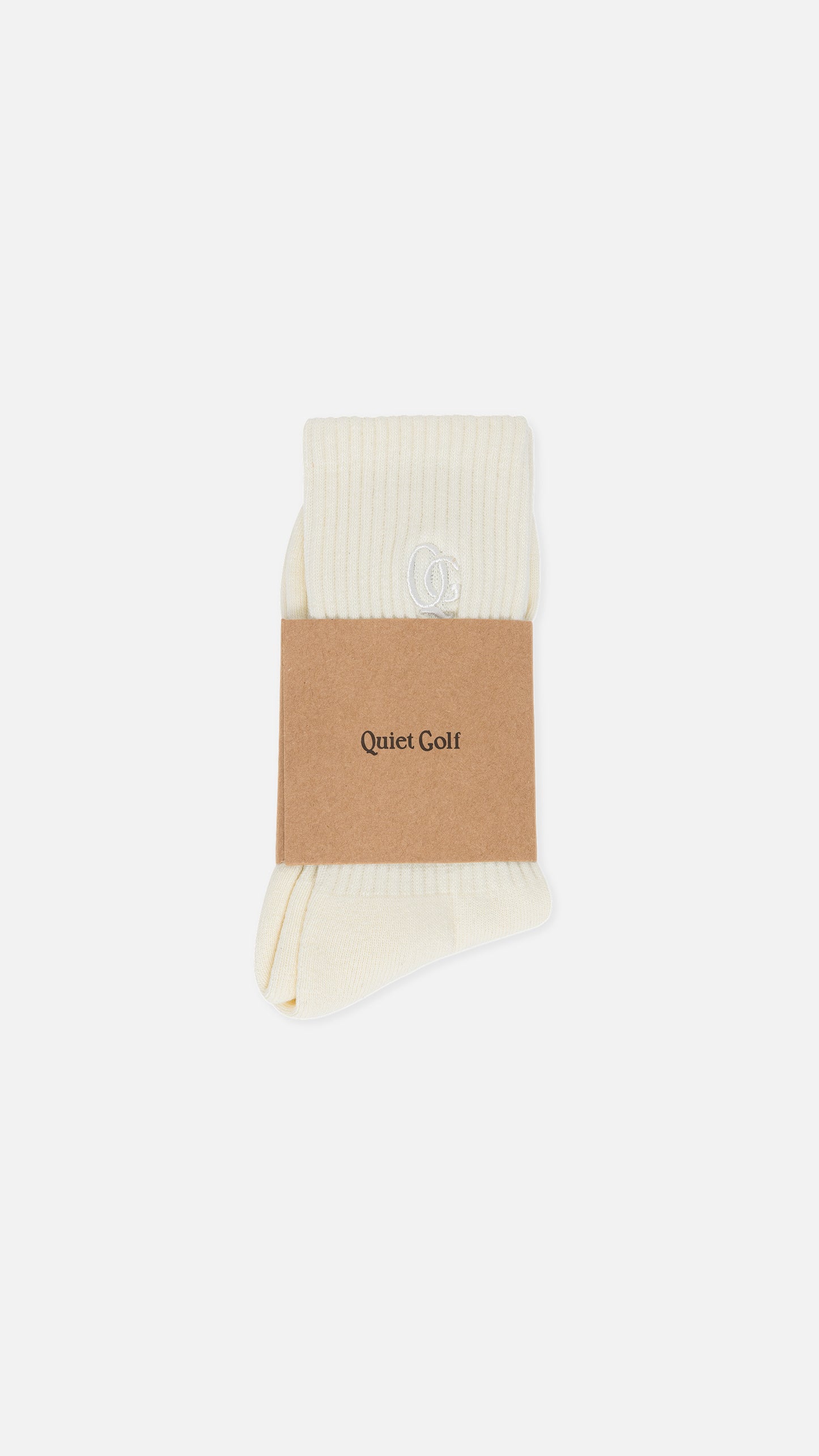 Monogram Tonal Crew Socks Off White